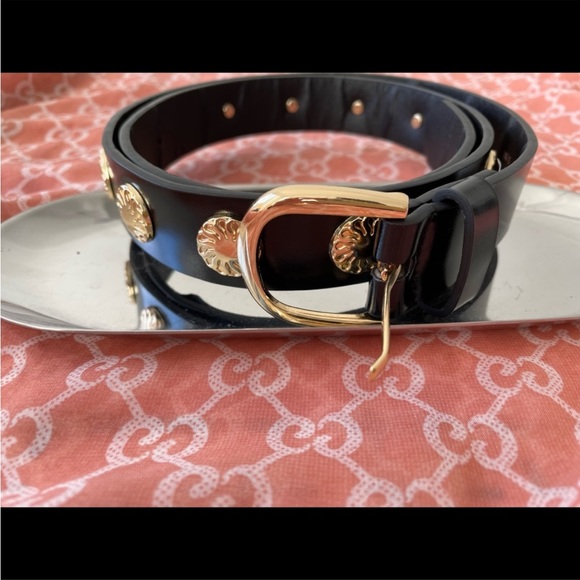 Supre gold studded black belt | S-M - Picture 6 of 8